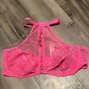 High Neck Lace Bra
